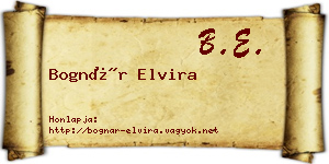 Bognár Elvira névjegykártya