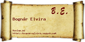 Bognár Elvira névjegykártya